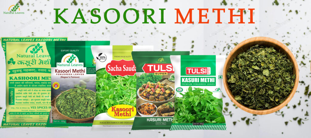 Natural Leaves Slider Poster Kasuri Methi Kasoori Methi