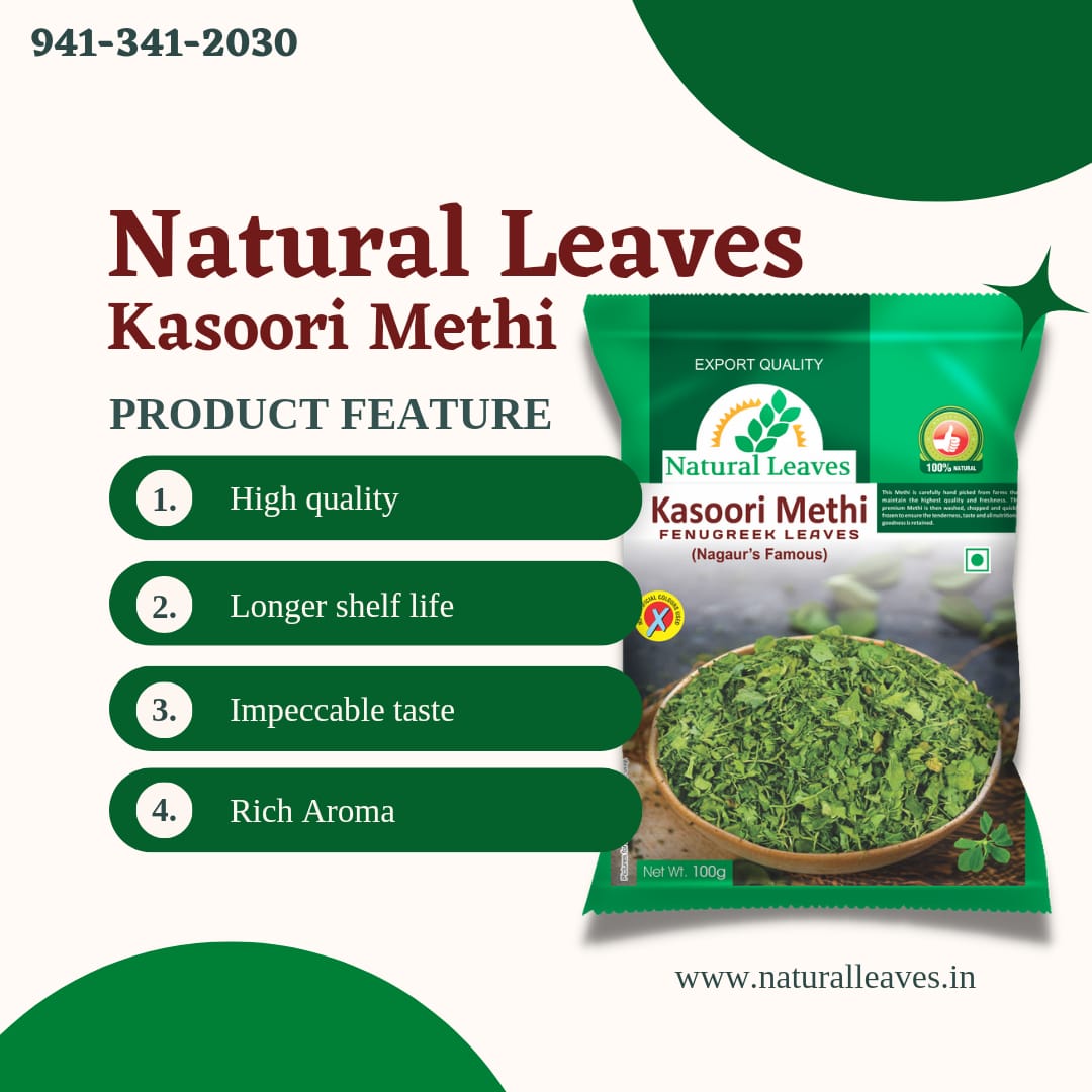 Natural Leaves Kasoori Methi (Kasuri Methi) Dry Fenugreek Leaves